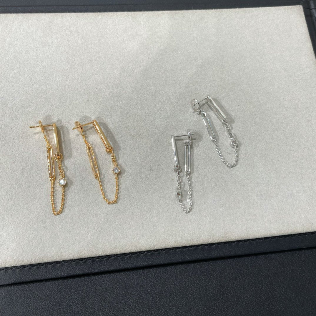 [Lumi Jewels]CHAINE CHAOS DIAMOND DROP EARRINGS