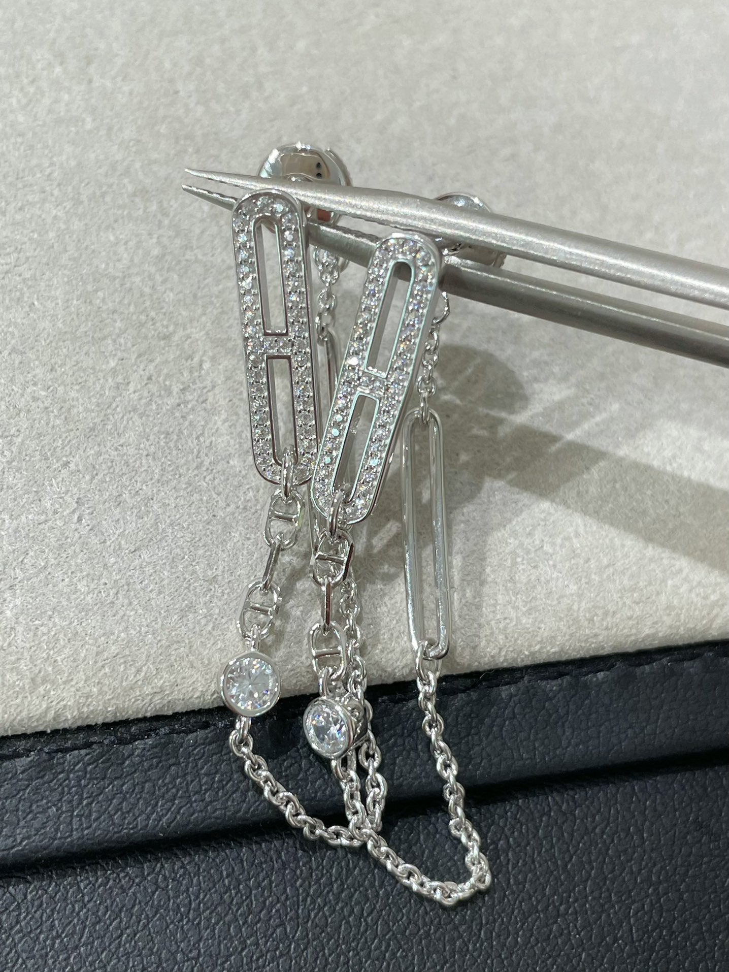 [Lumi Jewels]CHAINE CHAOS DIAMOND DROP EARRINGS