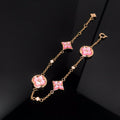 [Lumi Jewels]STAR AND SUN 4 MOTIF PINK MOP PINK GOLD BRACELET