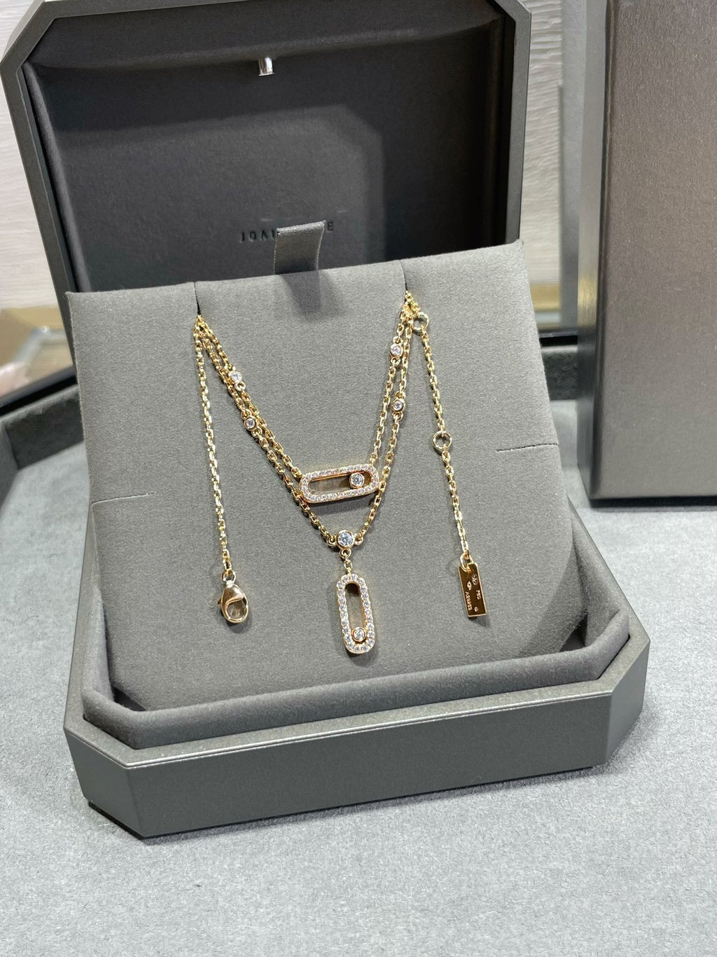 [Lumi]MOVE 2 ROW DIAMOND NECKLACE