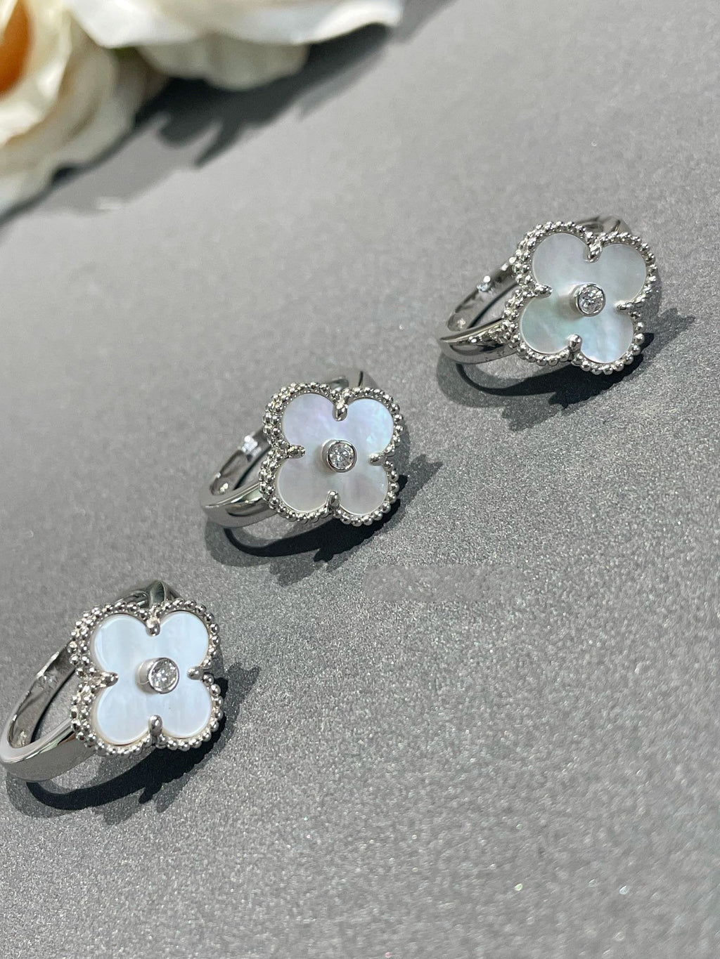 [Lumi Jewels]CLOVER SILVER MOP DIAMOND RING