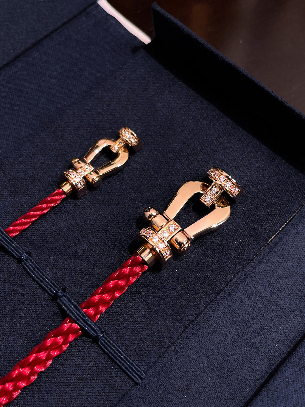 [Lumi Jewels]FORCE 10 HALF DIAMOND PINK GOLD RED CORDERI LARGE AND MEDIUM MODEL