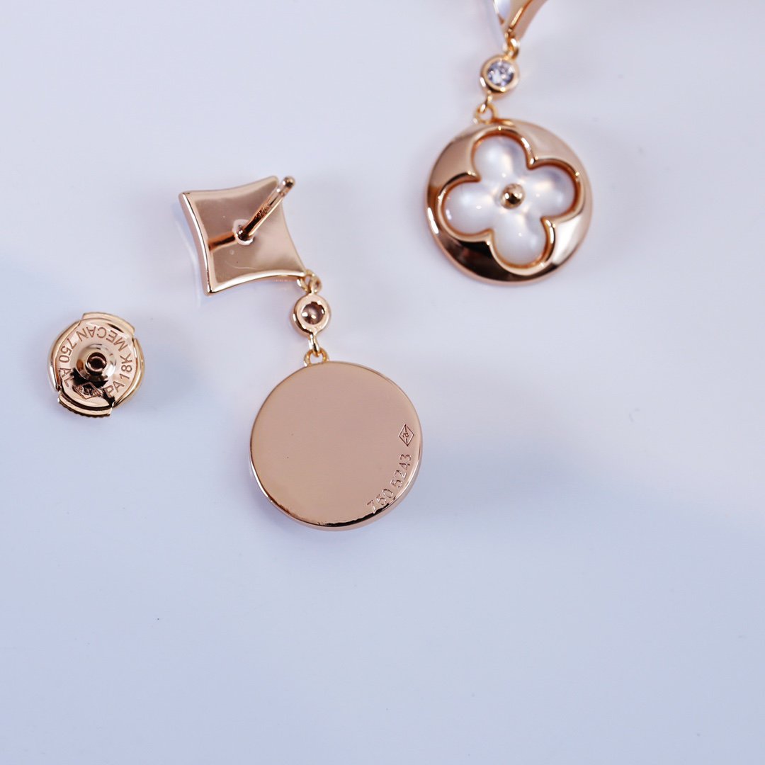[Lumi Jewels]STAR AND SUN PINK GOLD MOP DROP EARRINGS