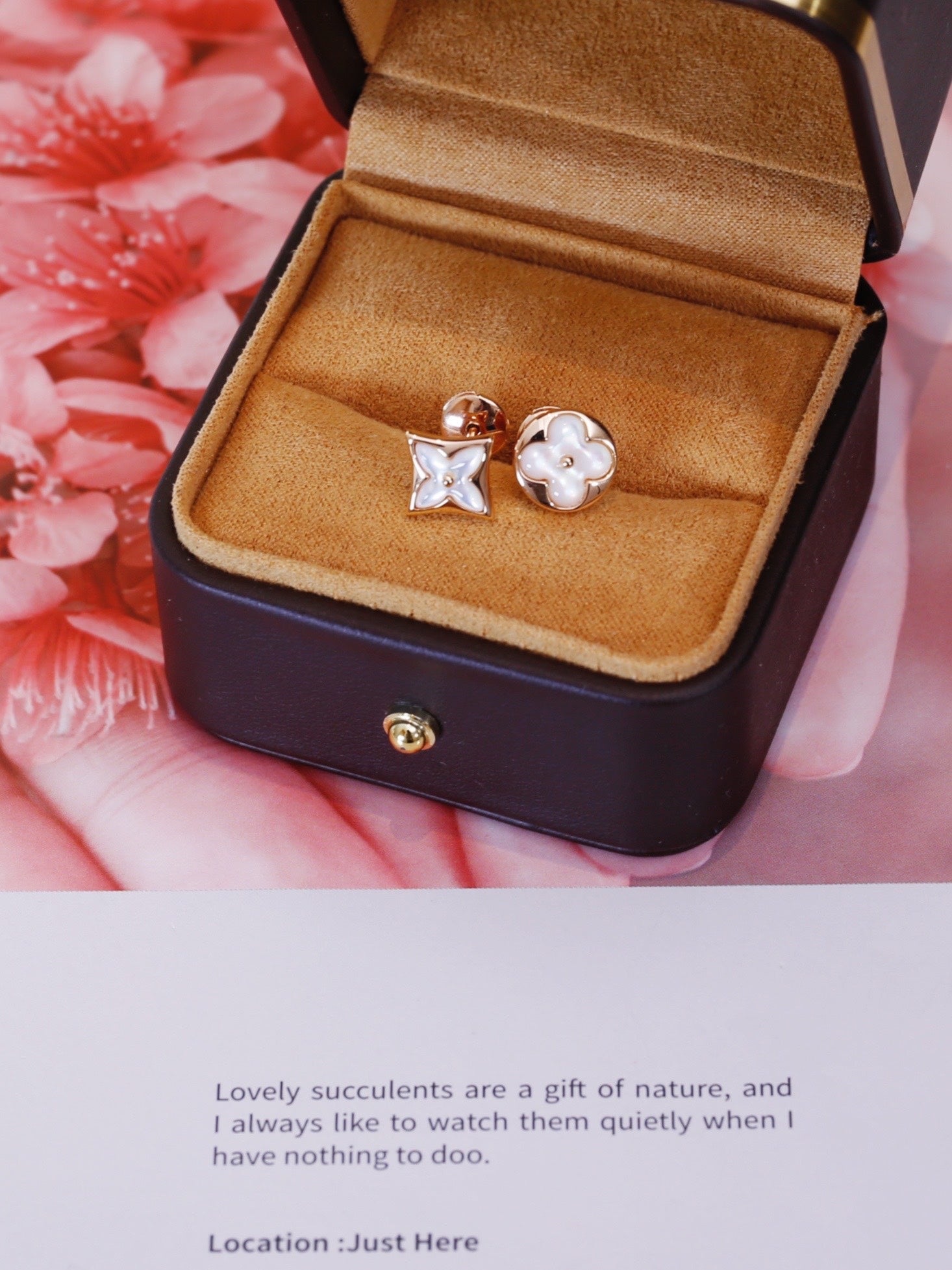 [Lumi Jewels]STAR AND SUN PINK GOLD MOP STUD EARRINGS