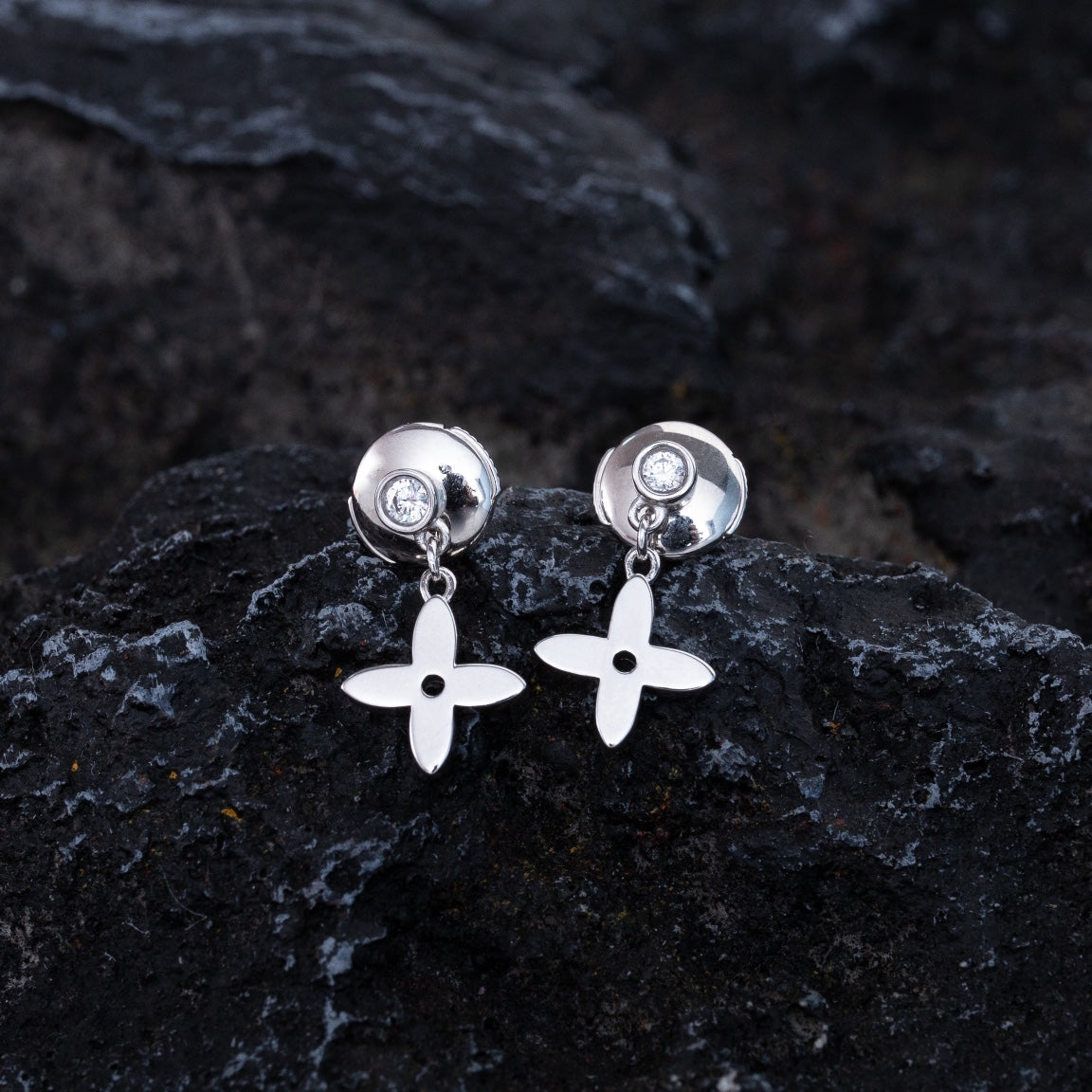 [Lumi Jewels]VIDYLLE SILVER DIAMOND MINI DROP EARRINGS