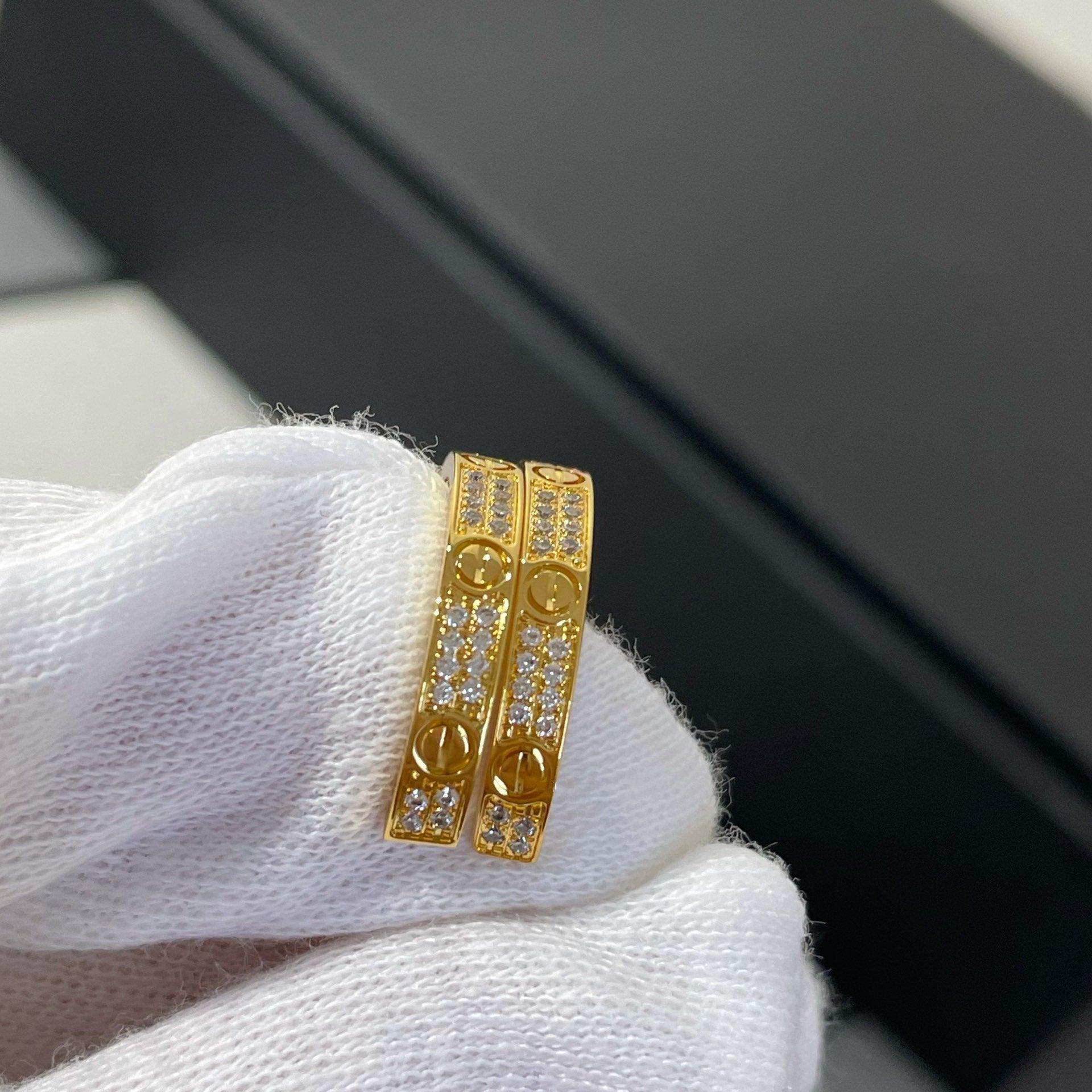 [Lumi Jewels]LOVE DIAMOND GOLD HOOP EARRINGS