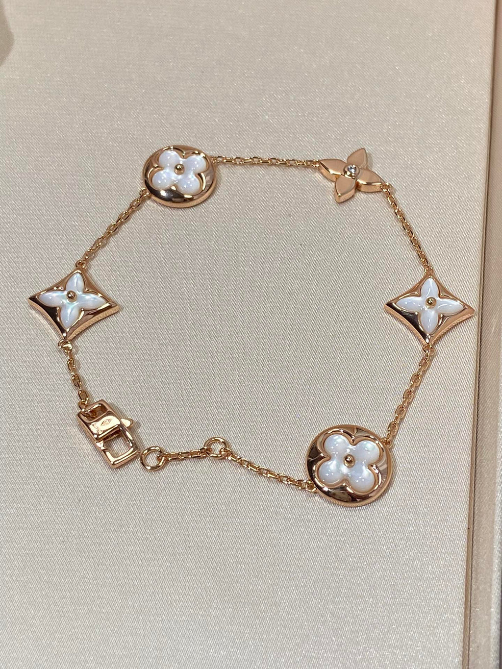 [Lumi Jewels]STAR AND SUN 5 MOTIF MOP PINK GOLD BRACELET