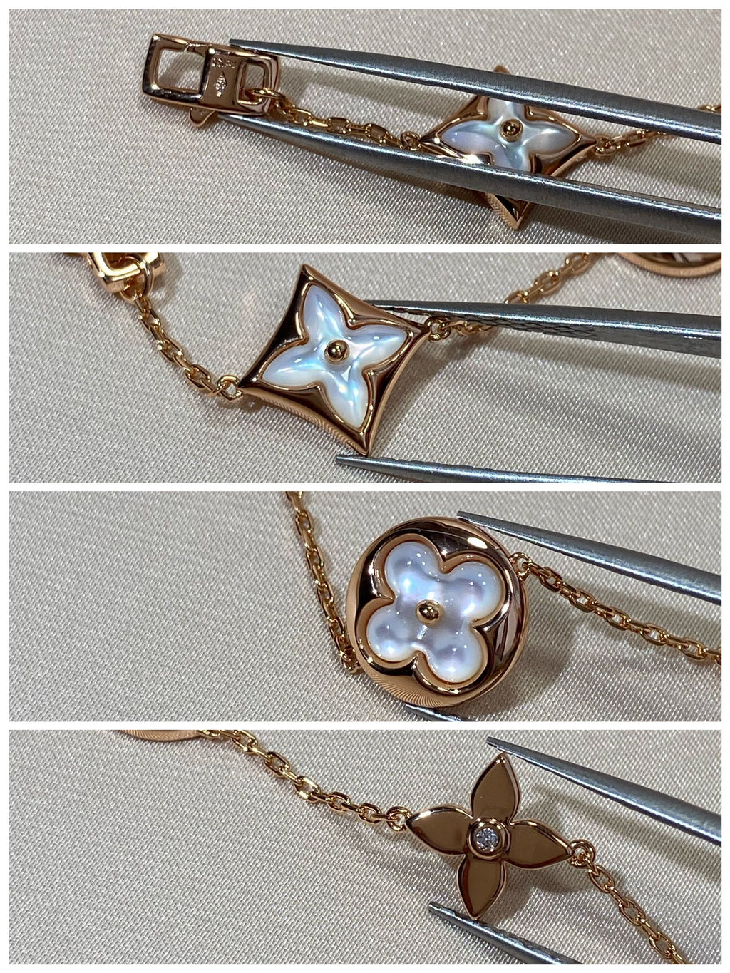 [Lumi Jewels]STAR AND SUN 5 MOTIF MOP PINK GOLD BRACELET