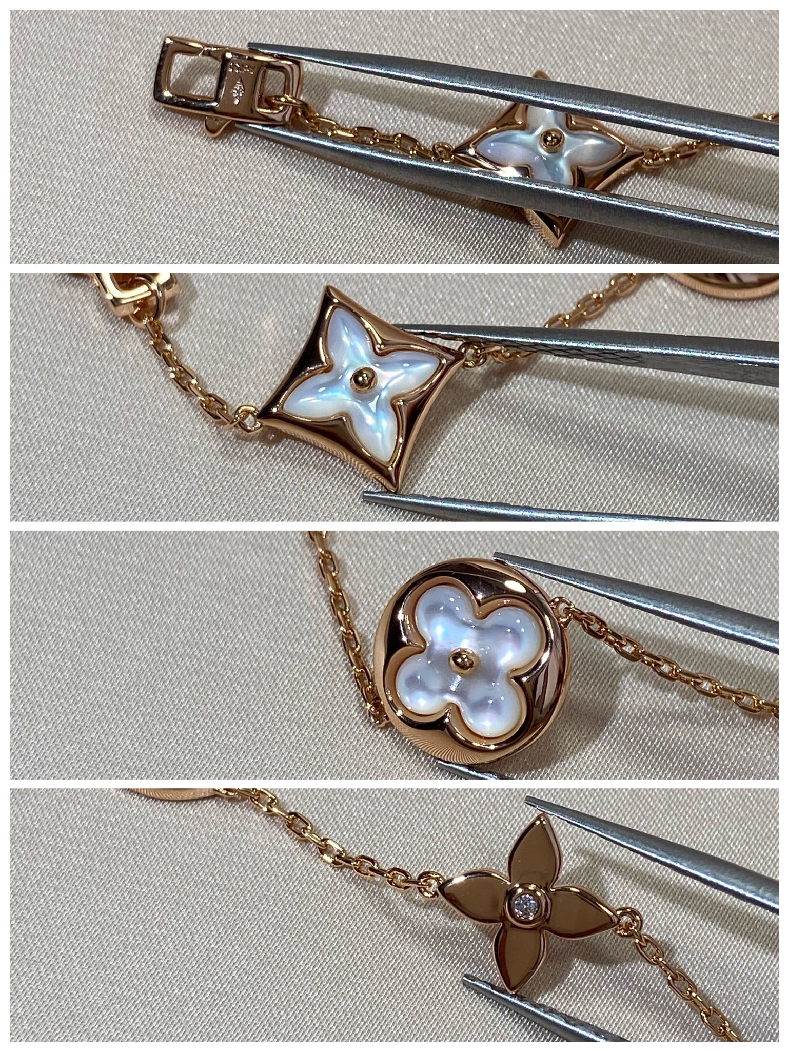 [Lumi Jewels]STAR AND SUN 5 MOTIF MOP PINK GOLD BRACELET