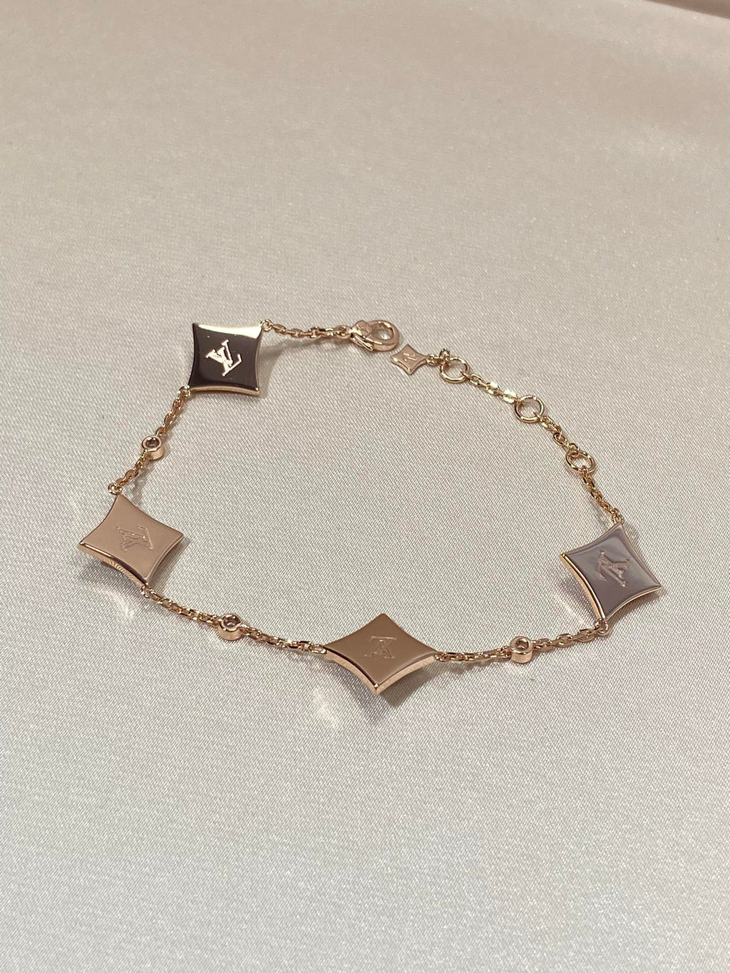 [Lumi Jewels]STAR 4 MOTIF MOP DIAMOND PINK GOLD BRACELET