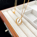 [Lumi]LUCKY MOVE MOP PINK GOLD NECKLACE