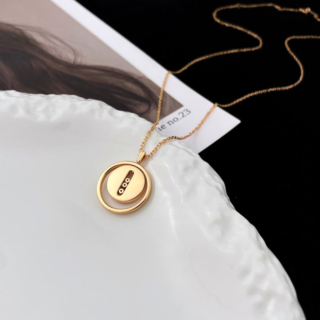 [Lumi]LUCKY MOVE MOP PINK GOLD NECKLACE