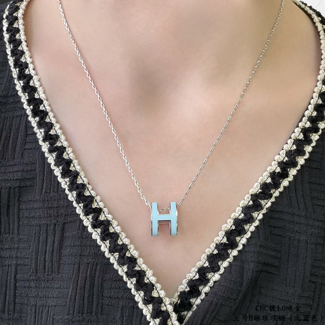 [Lumi Jewels]POP H SKY BLUE NECKLACE