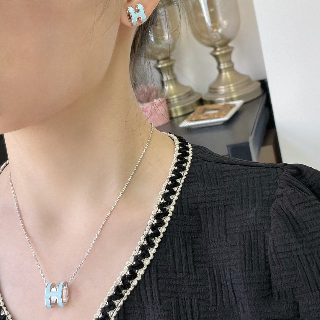 [Lumi Jewels]POP H SKY BLUE NECKLACE