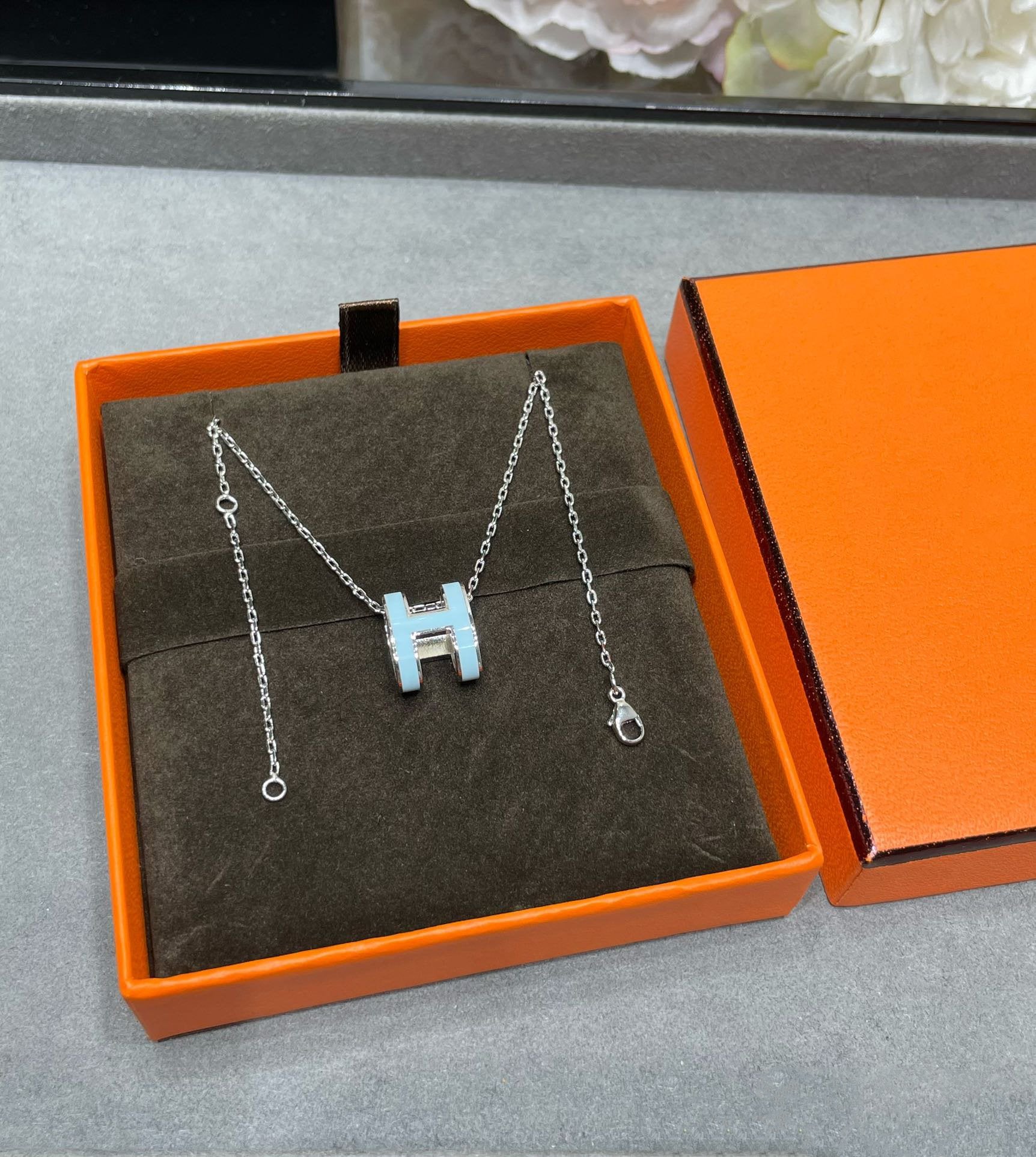 [Lumi Jewels]POP H SKY BLUE NECKLACE