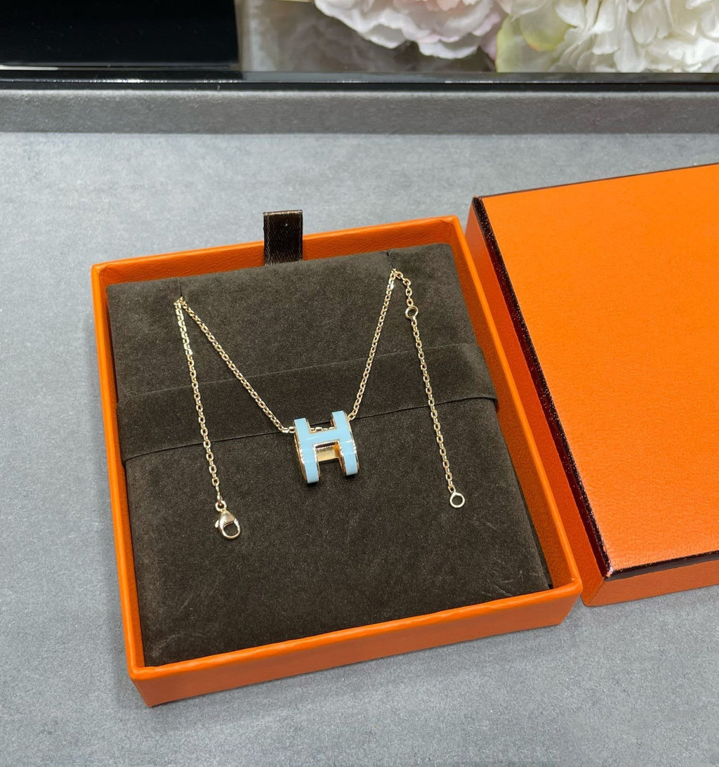 [Lumi Jewels]POP H SKY BLUE NECKLACE