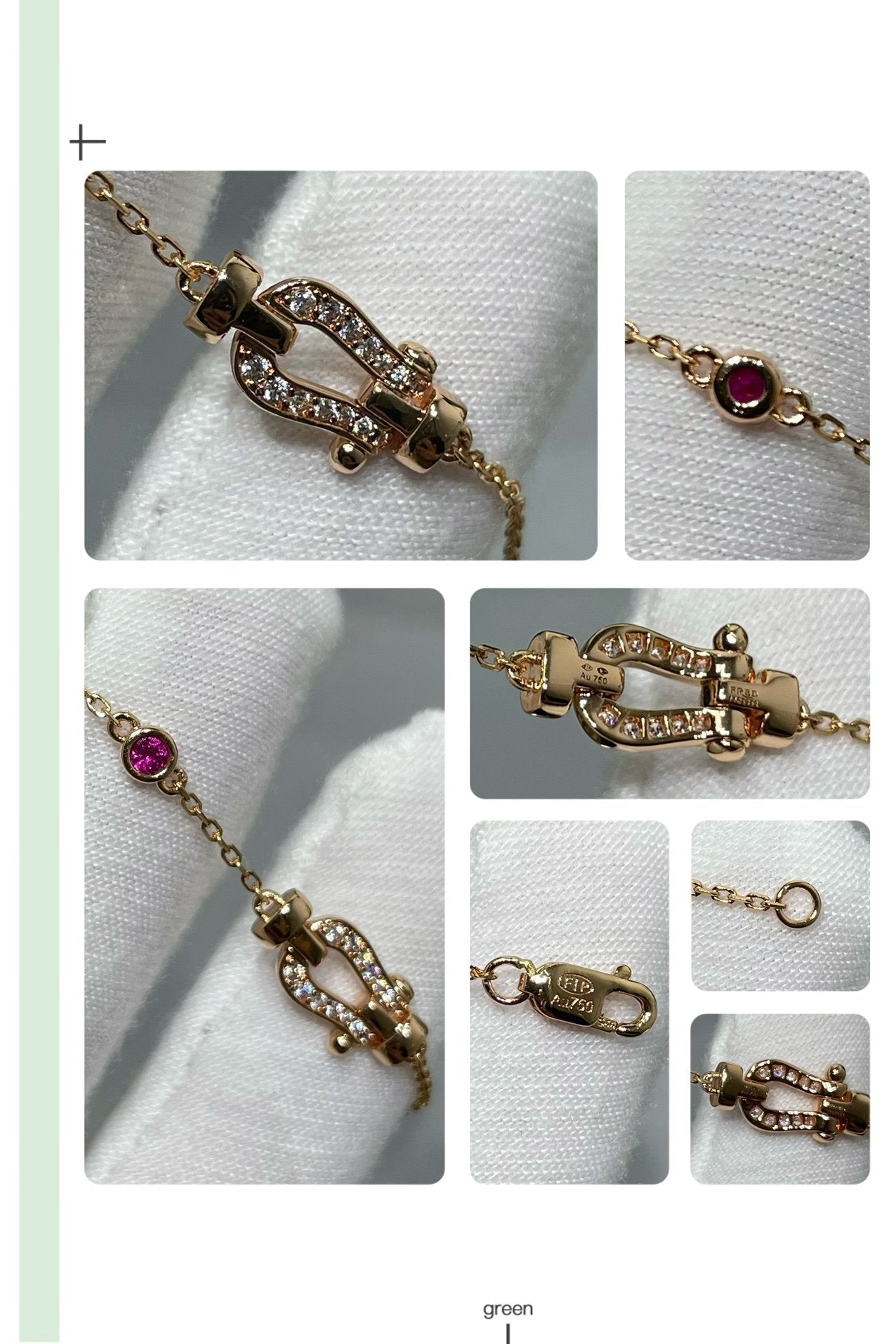[Lumi Jewels]FORCE 10 DIAMOND CHAIN LINK PINK GOLD BRACELET