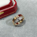 [Lumi Jewels]LOVE PINK GOLD SILVER DIAMOND DOUBLE RING