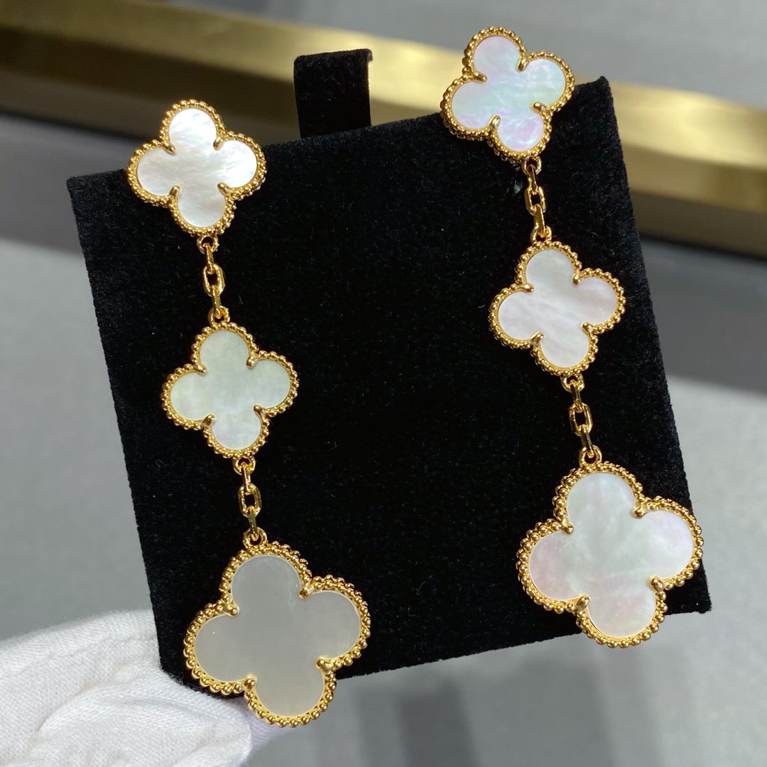[Lumi Jewels]CLOVER MOP 3 MOTIFS GOLD EARRINGS