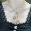 [Lumi Jewels]CLOVER 6 MOTIF DIAMOND PAVED NECKLACE