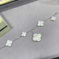 [Lumi Jewels]CLOVER 5 MOTIF WHITE MOP SILVER BRACELET