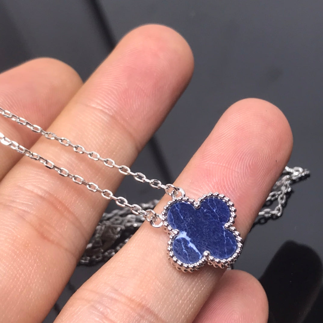 [Lumi Jewels]CLOVER PIETERSITE SILVER LONG NECKLACE