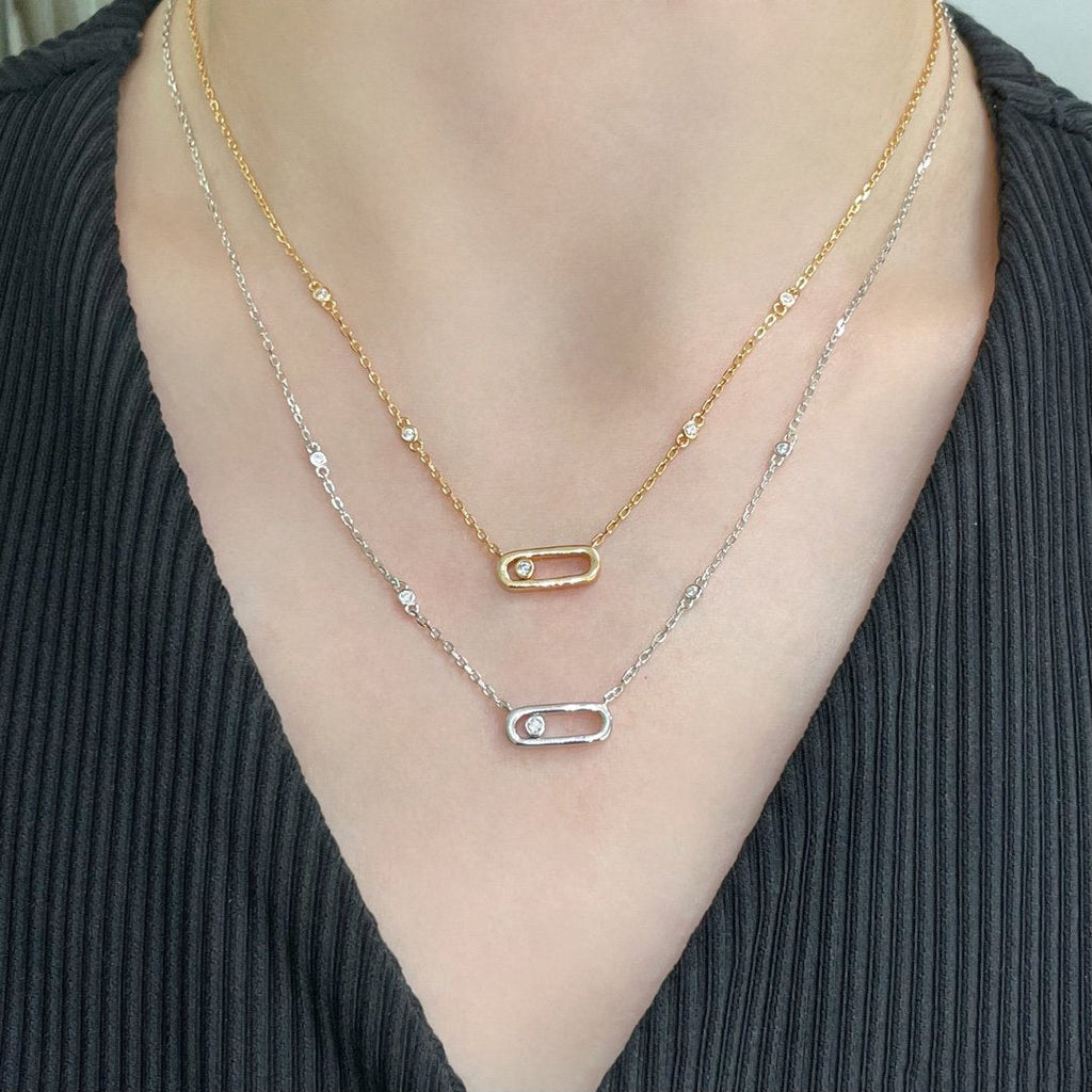 [Lumi]MOVE UNO DIAMOND NECKLACE