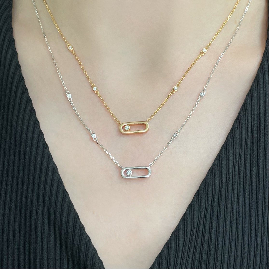 [Lumi]MOVE UNO DIAMOND NECKLACE