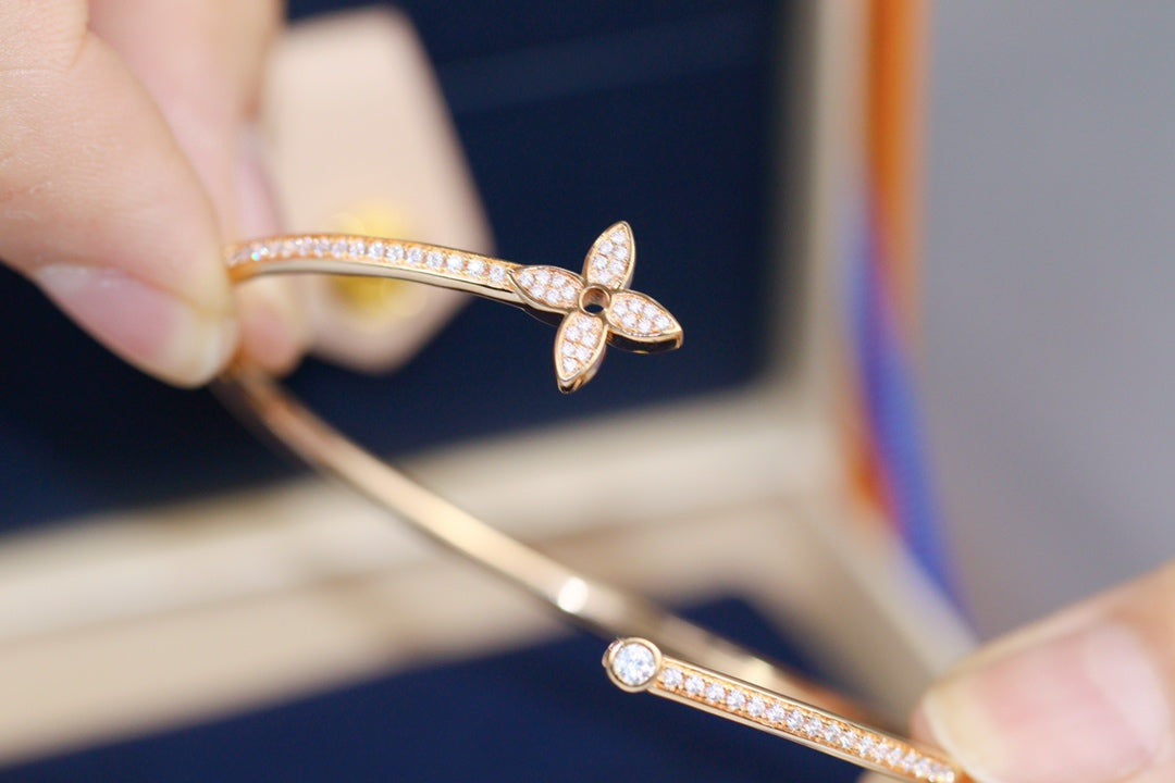 [Lumi Jewels]IDYLLE PINK GOLD OPEN BRACELET DIAMOND PAVED