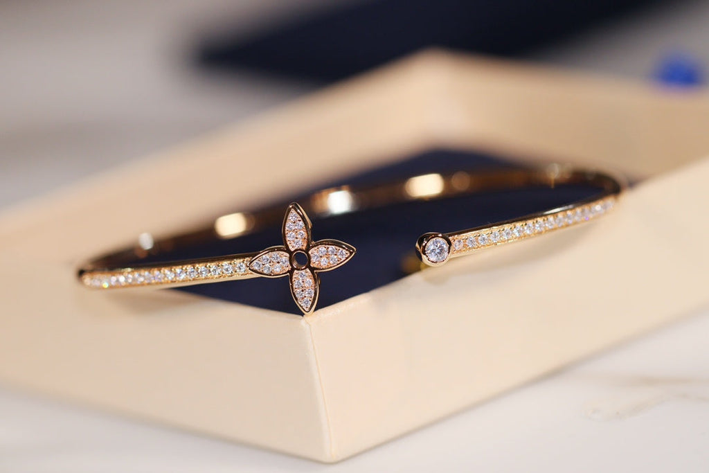[Lumi Jewels]IDYLLE GOLD OPEN BRACELET DIAMOND PAVED
