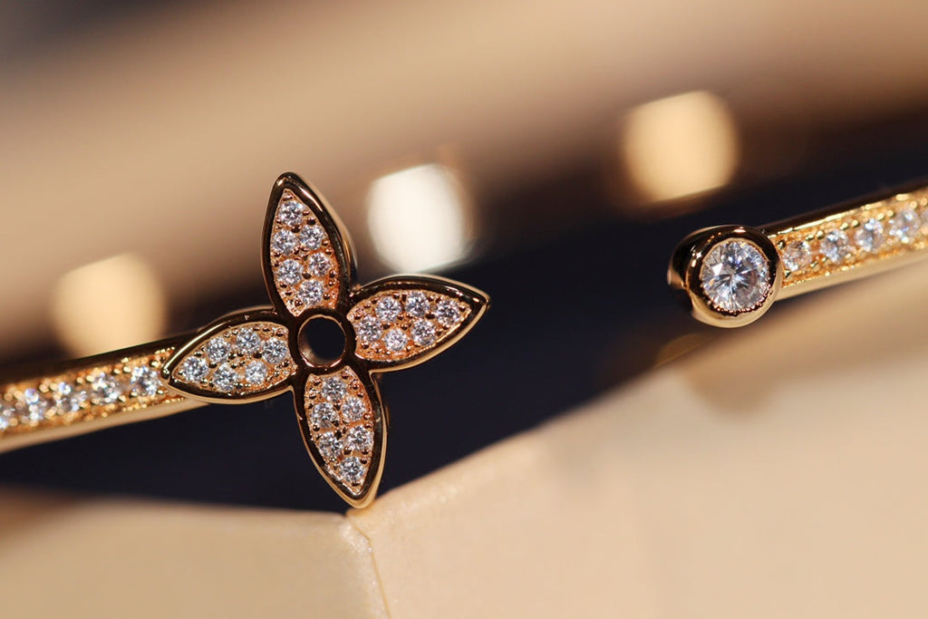 [Lumi Jewels]IDYLLE GOLD OPEN BRACELET DIAMOND PAVED