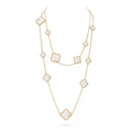 [Lumi Jewels]CLOVER 16 MOTIF WHITE MOP GOLD NECKLACE