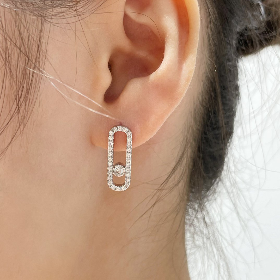 [Lumi]MOVE UNO STUD DIAMOND PAVED EARRINGS