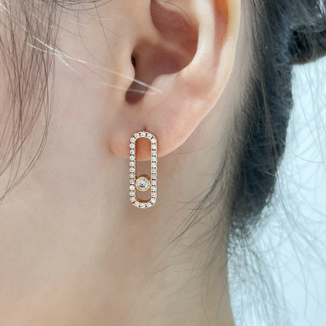 [Lumi]MOVE UNO STUD DIAMOND PAVED EARRINGS