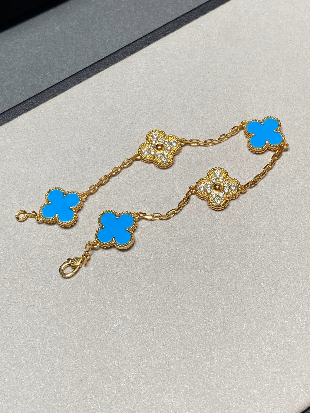[Lumi Jewels] CLOVER 5 MOTIF BLUE AGATE BRACELET COLLECTION
