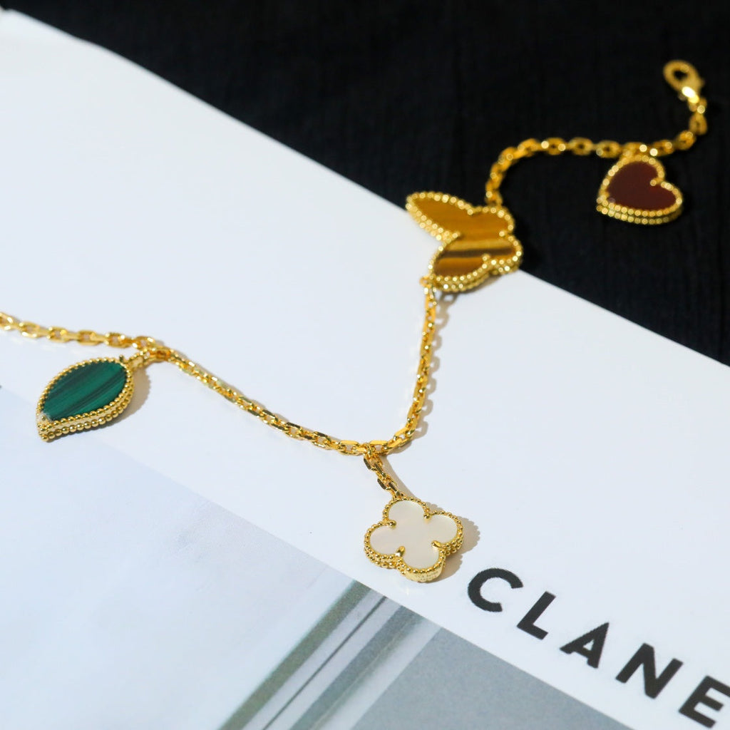 [Lumi Jewels]LUCKY SPRING 5 MOTIF GOLD BRACELET