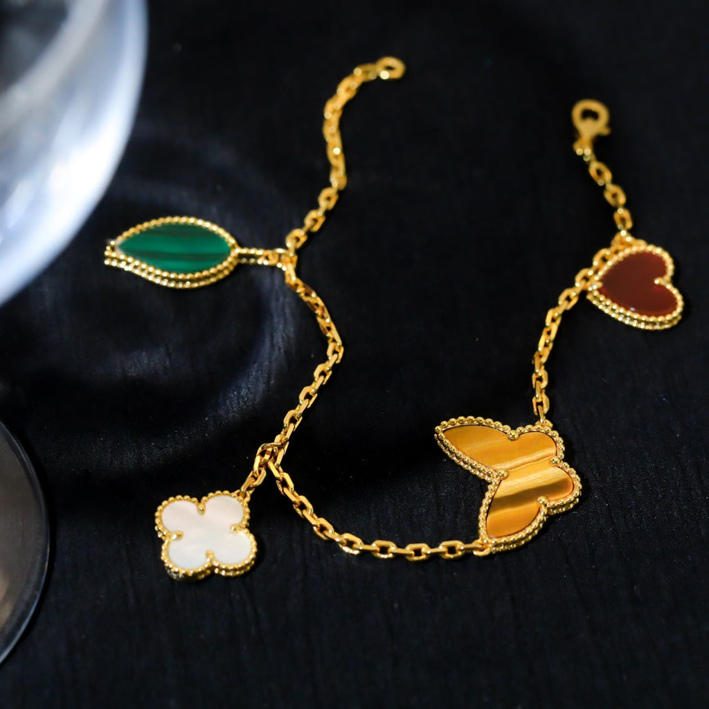 [Lumi Jewels]LUCKY SPRING 5 MOTIF GOLD BRACELET