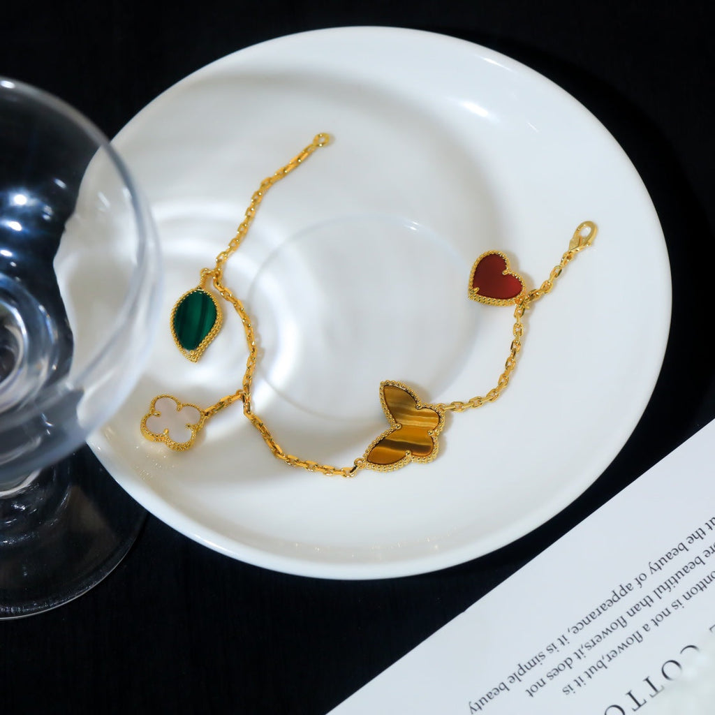 [Lumi Jewels]LUCKY SPRING 5 MOTIF GOLD BRACELET