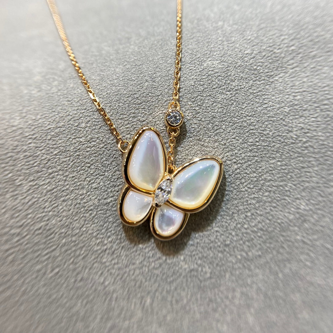[Lumi Jewels]BUTTERFLY MOP DIAMOND NECKLACE