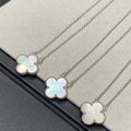 [Lumi Jewels]CLOVER MEDIUM SILVER WHITE MOP NECKLACE