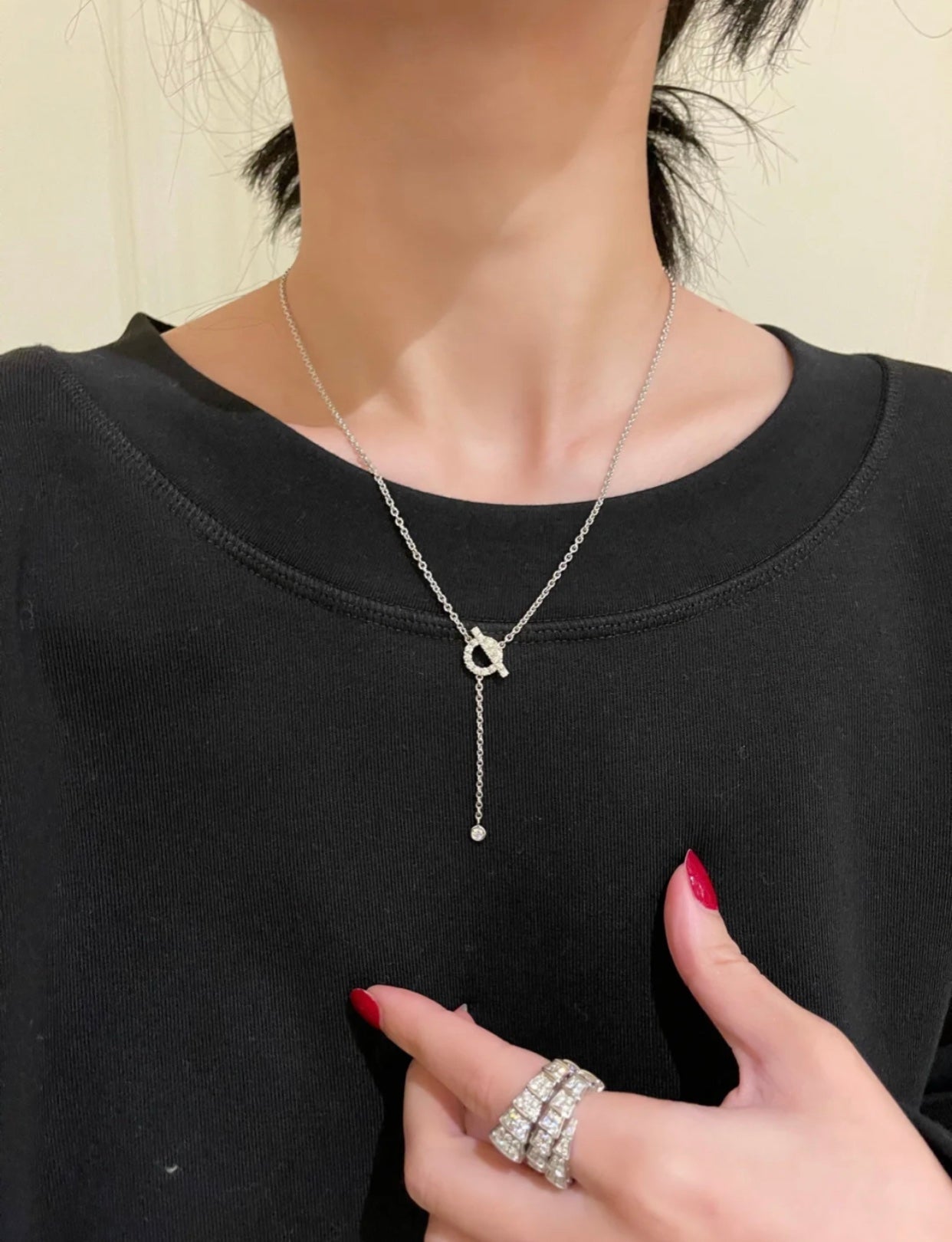 [Lumi Jewels]FINESSE SILVER DIAMOND NECKLACE