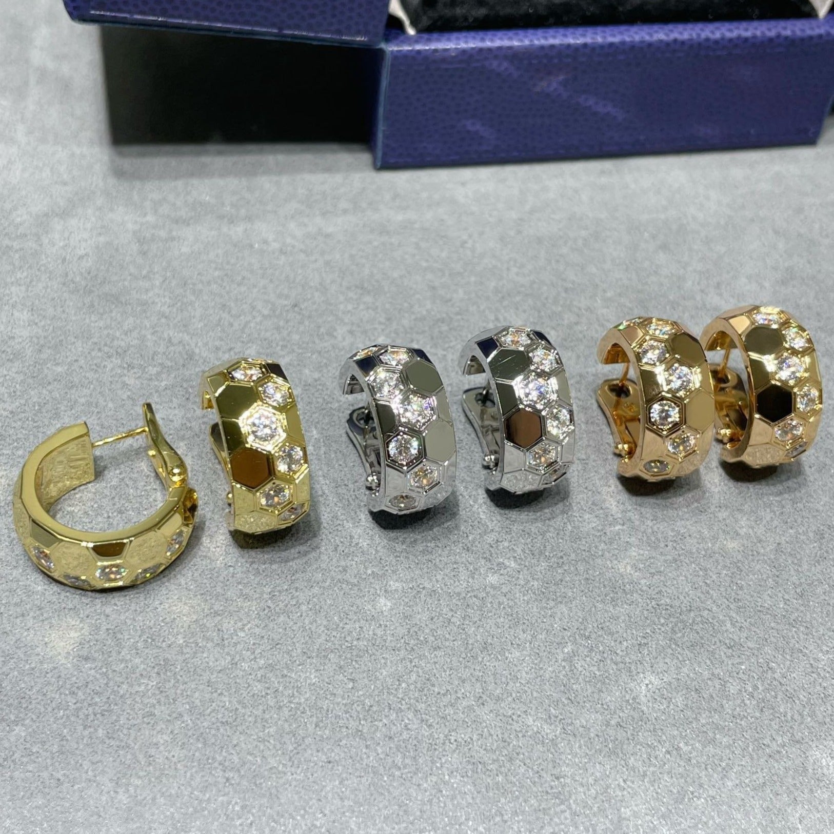 [Lumi Jewels]BEE LOVE DIAMOND HOOP EARRINGS