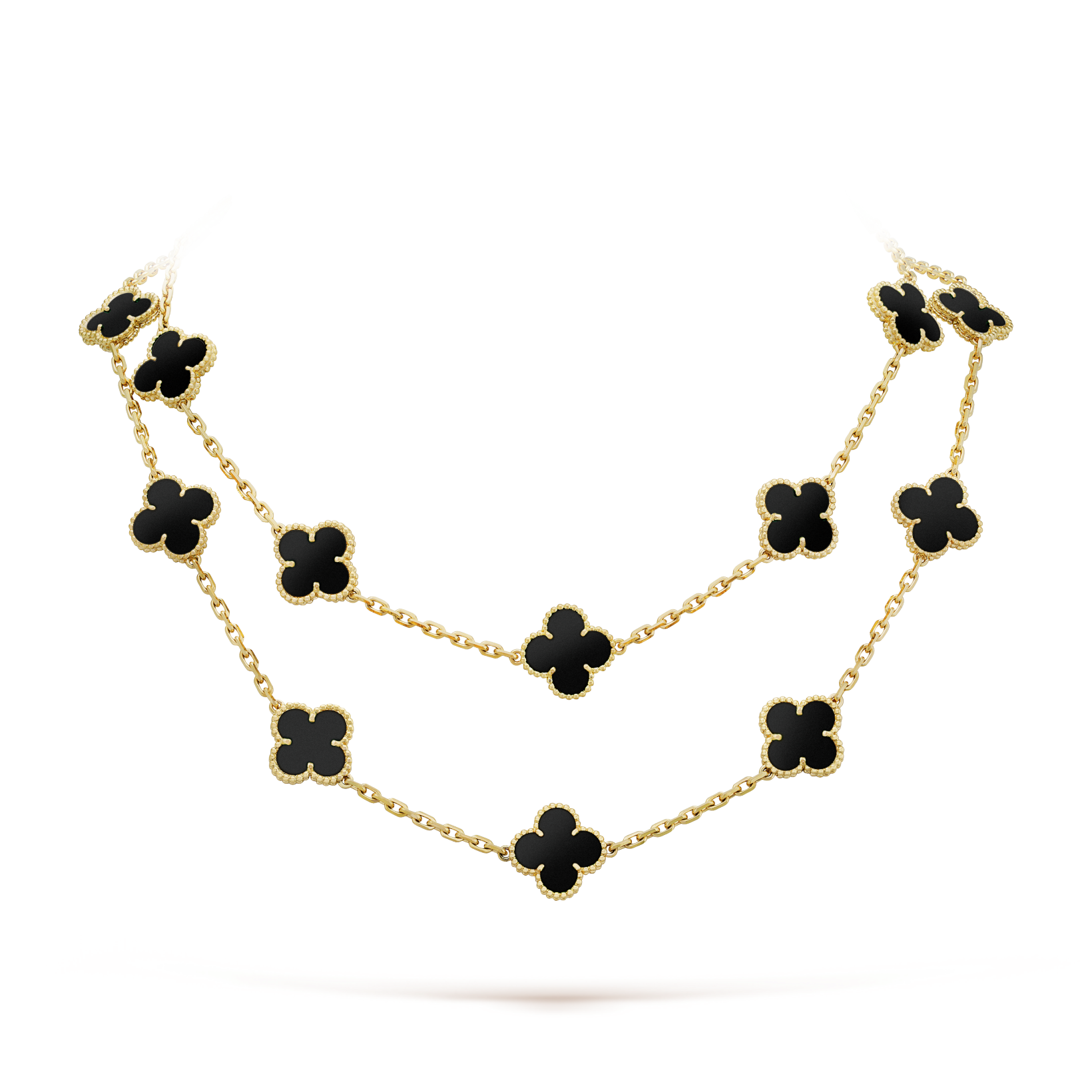 [Lumi Jewels]CLOVER 20 MOTIFS ONYX NECKLACE