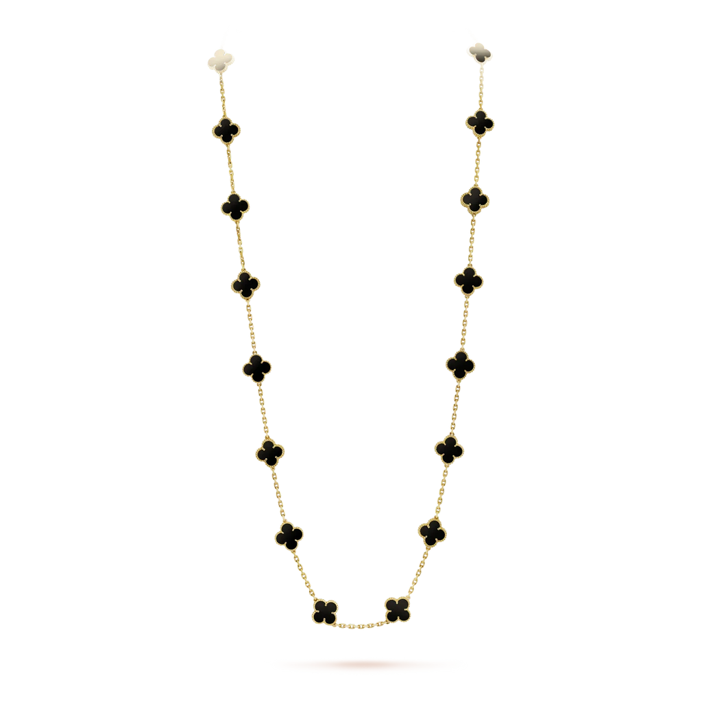 [Lumi Jewels]CLOVER 20 MOTIFS ONYX NECKLACE