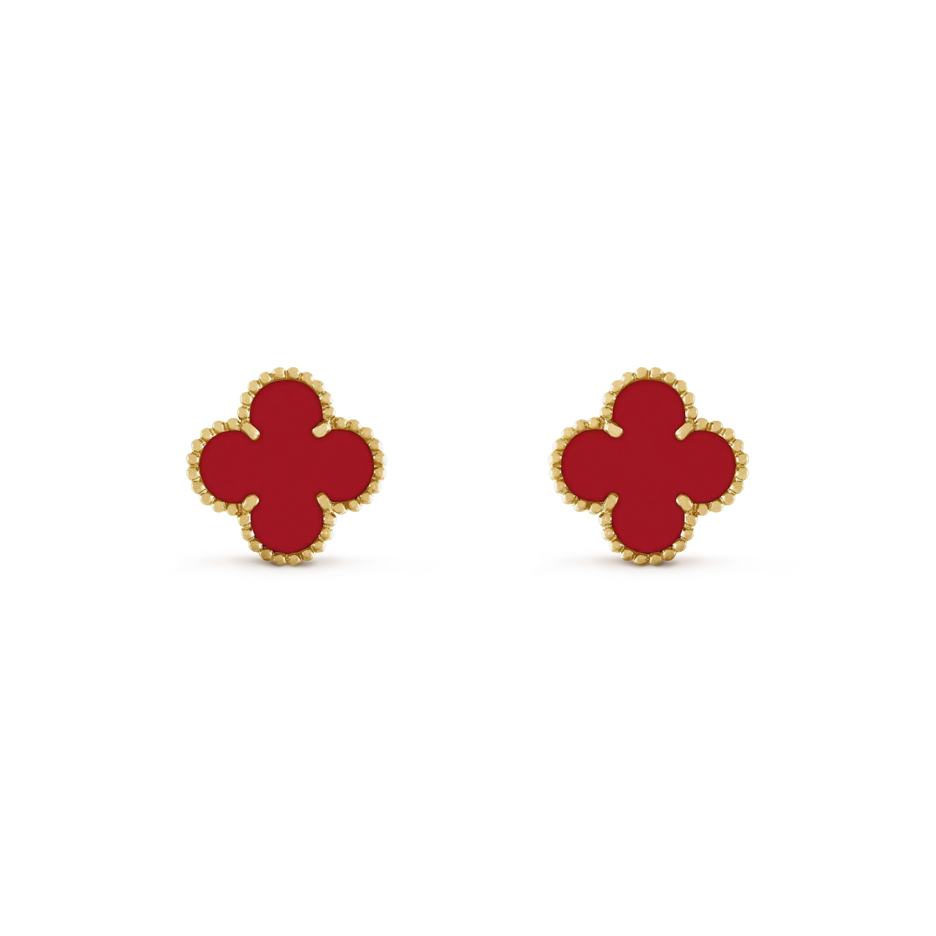 [Lumi Jewels]CLOVER MINI 9.5MM CARNELIAN EARRINGS