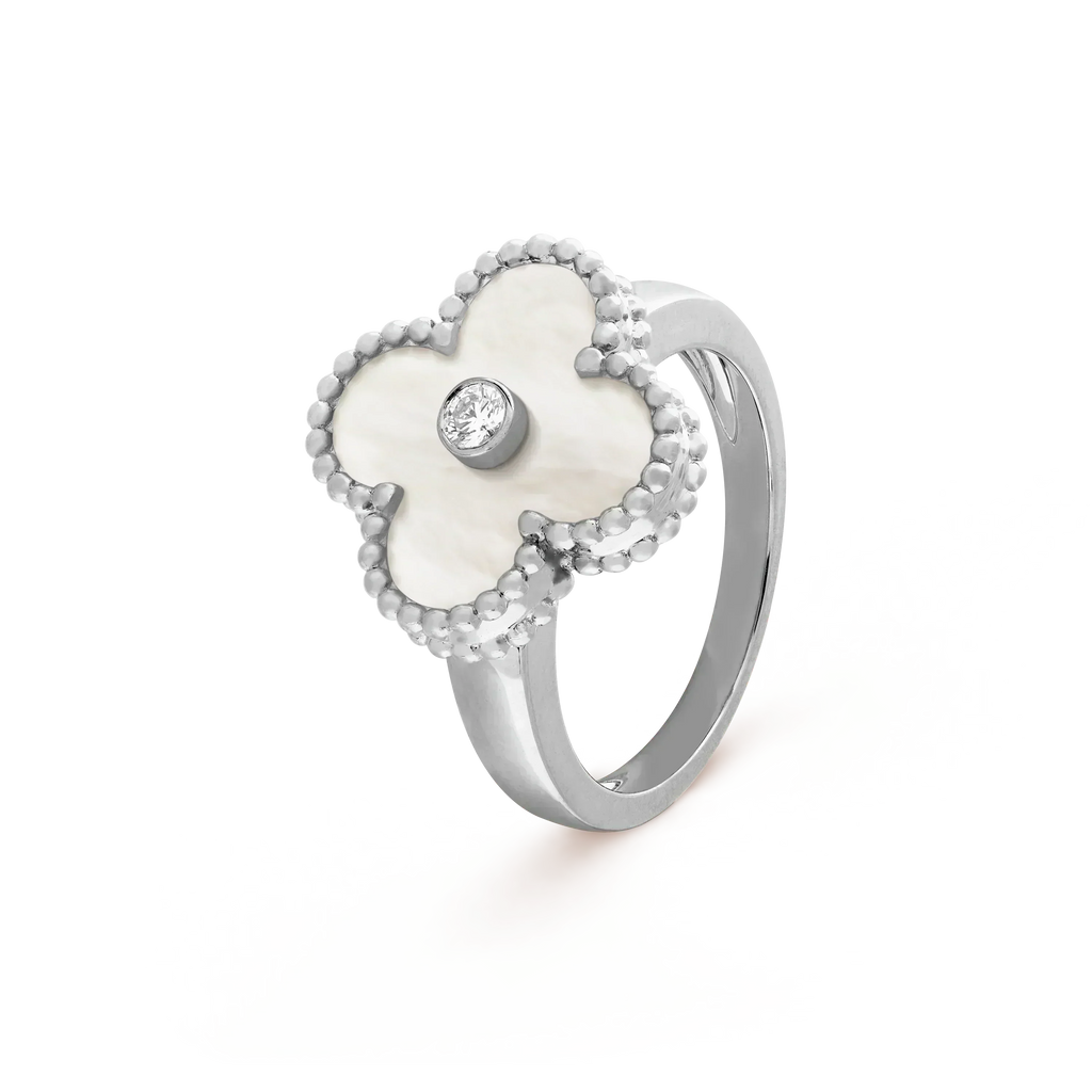[Lumi Jewels]CLOVER SILVER MOP DIAMOND RING