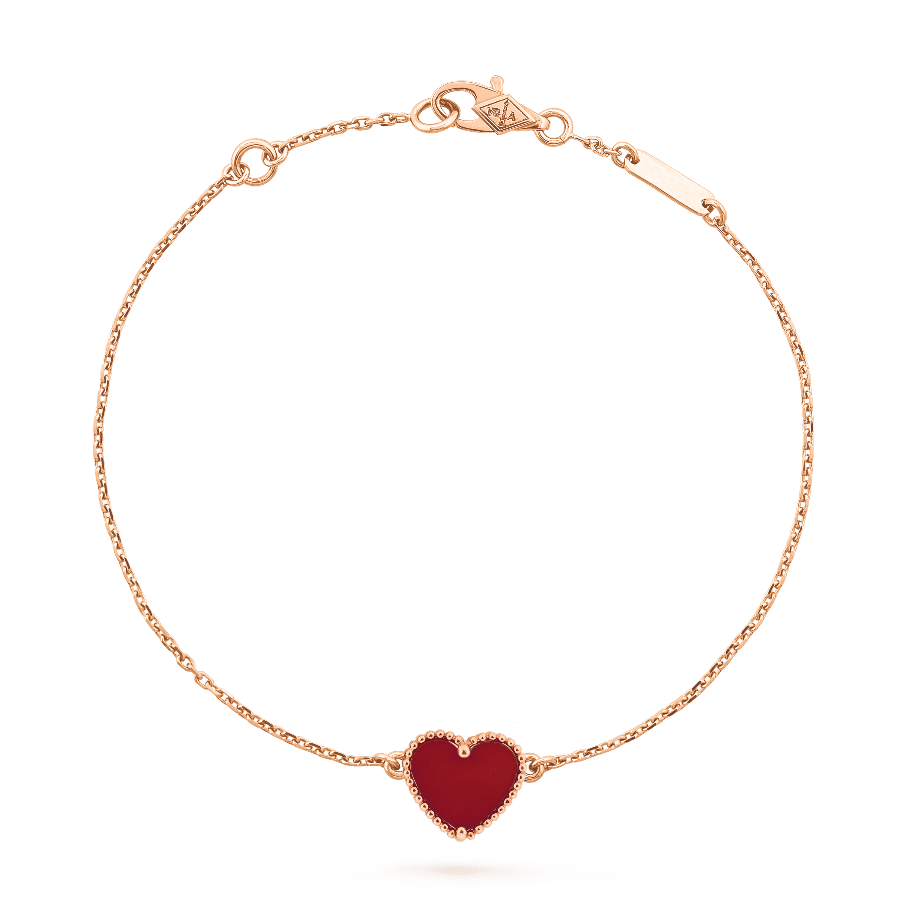 [Lumi Jewels]HEART CARNELIAN PINK GOLD BRACELET