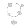 [Lumi Jewels]CLOVER 6 MOTIFS SILVER DIAMOND BRACELET