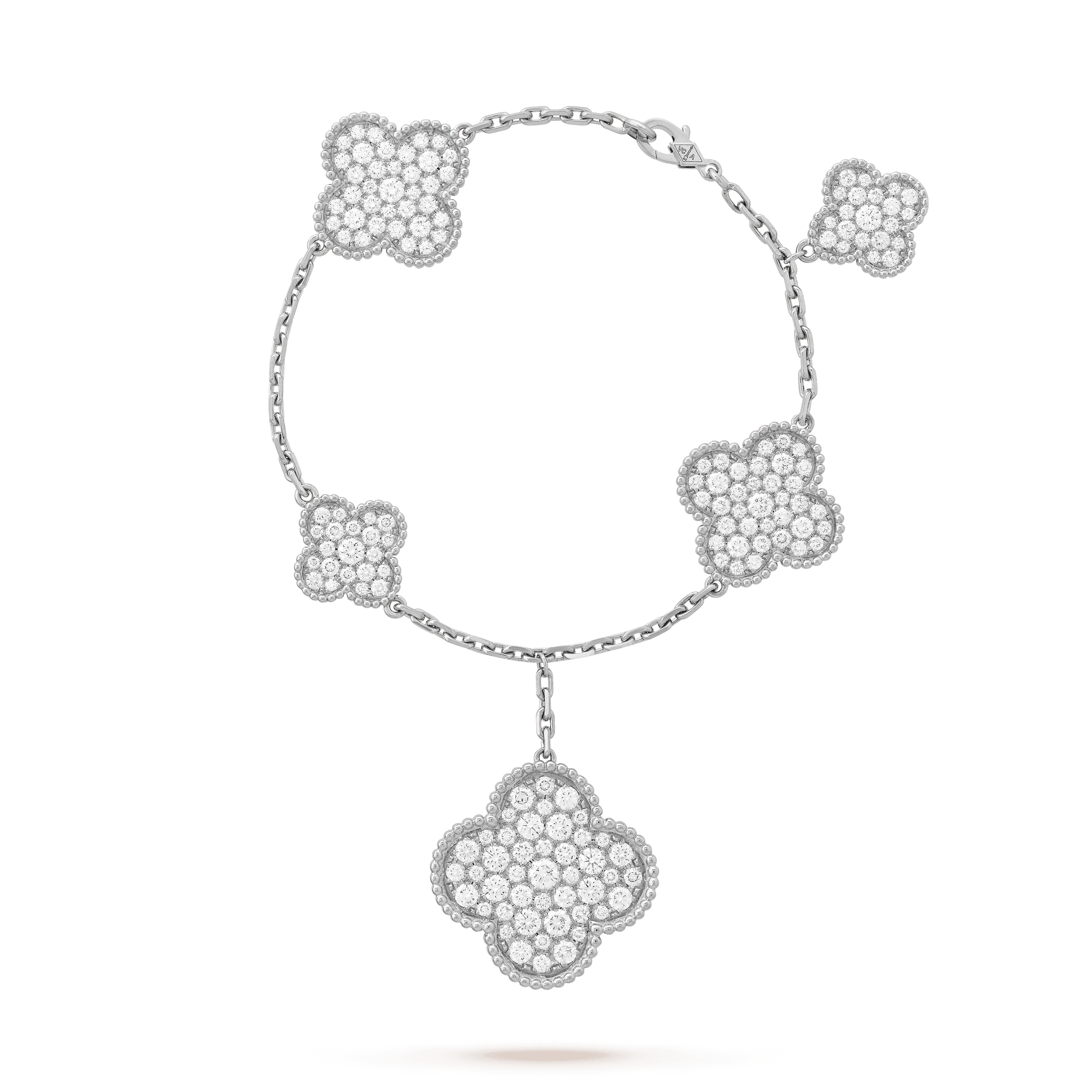 [Lumi Jewels]CLOVER 6 MOTIFS SILVER DIAMOND BRACELET