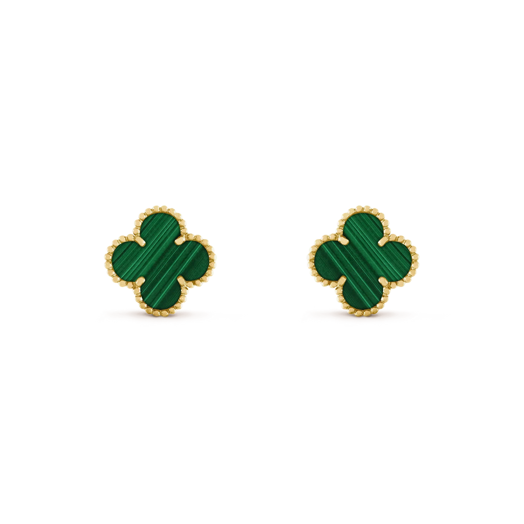 [Lumi Jewels]CLOVER MEDIUM 1 MOTIFS MALACHITE  EARRINGS